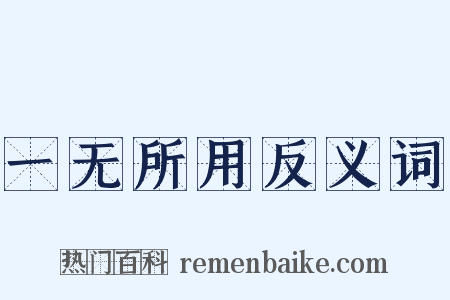 一无所用反义词是什么意思的图片